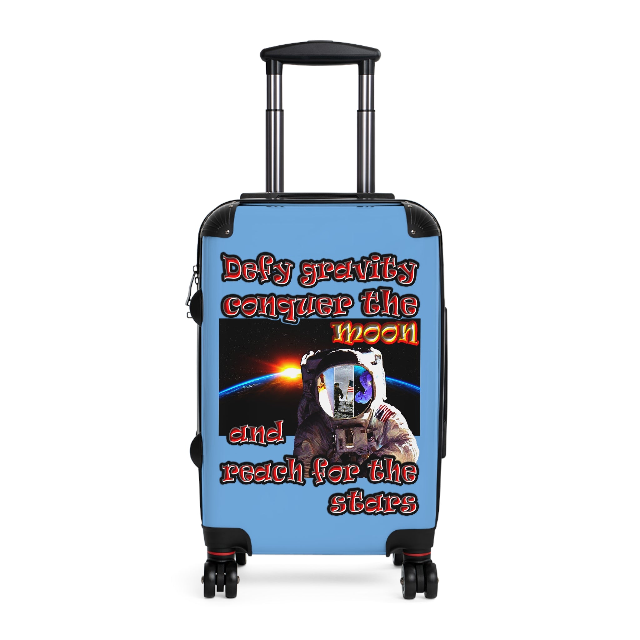 defy conquer reach - suitcase (light blue)