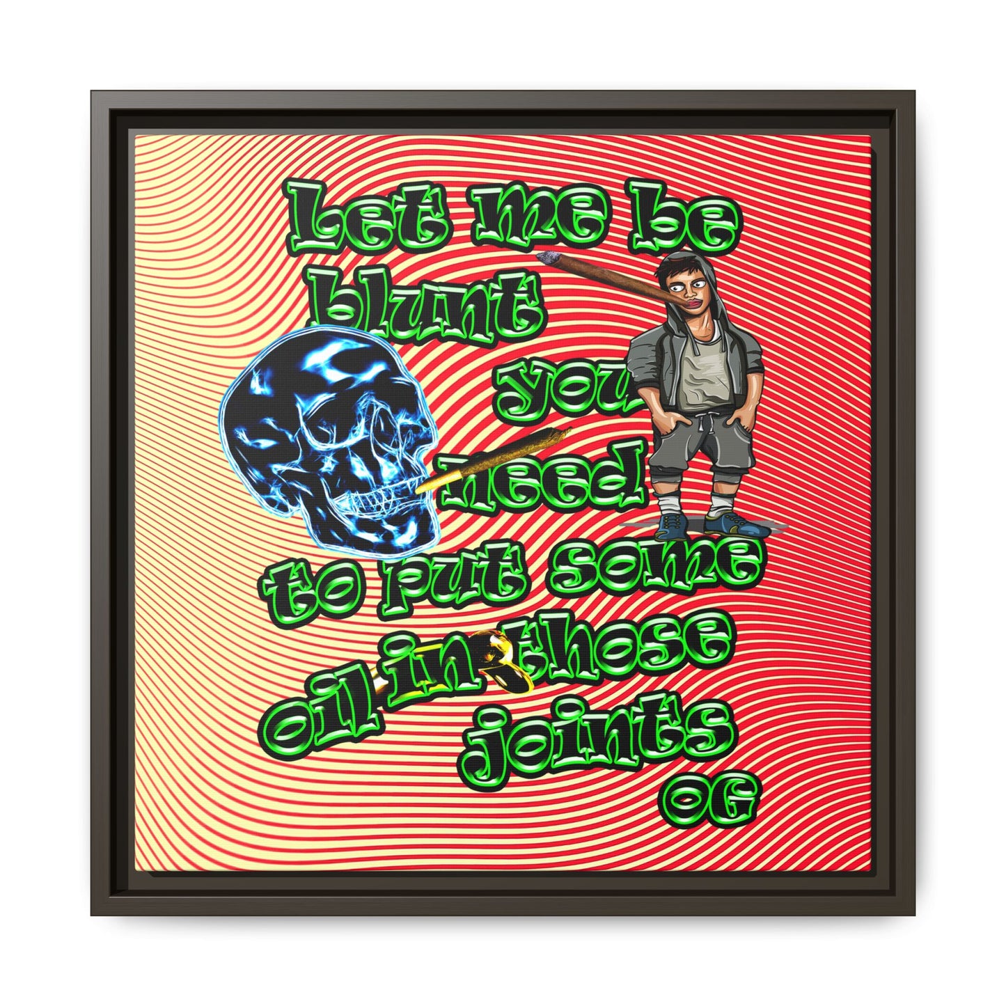 og - framed canvas art (yellow-orange wave)