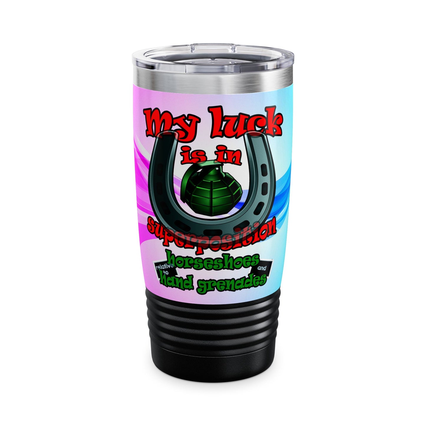 my luck - Ringneck Tumbler, 20oz (light blue-pink wave)