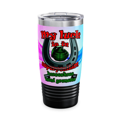 my luck - Ringneck Tumbler, 20oz (light blue-pink wave)