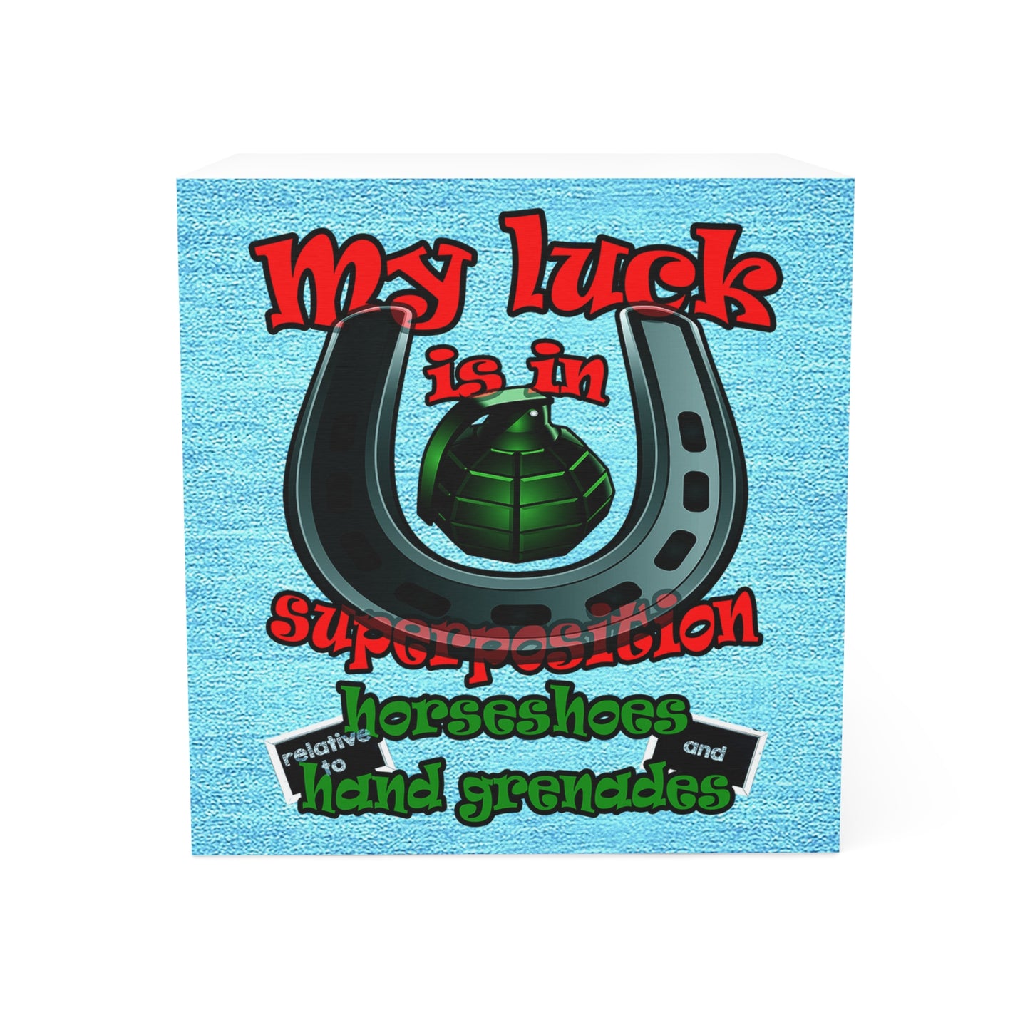 my luck - note cube (faded blue)