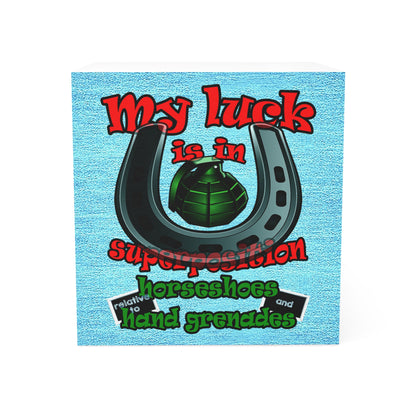 my luck - note cube (faded blue)