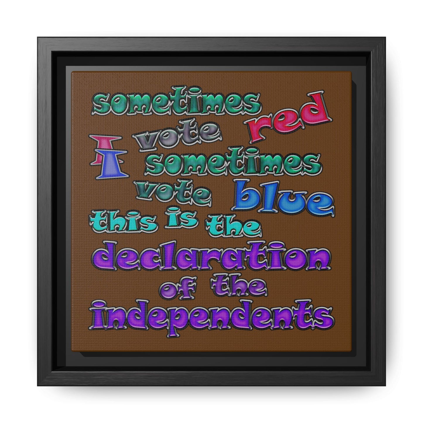 declaration of the independents - framed canvas art (brown)
