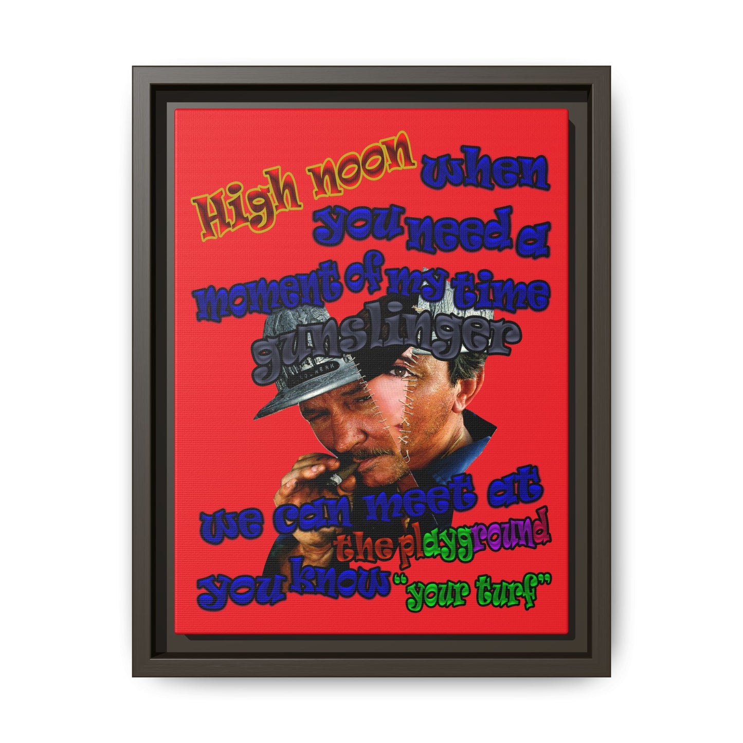 high noon - framed canvas art (red)