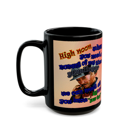 high noon - Black Mug (yellow-orange wave)