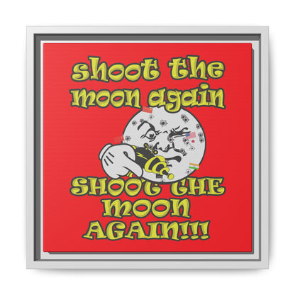 shoot the moon again - framed canvas art (red)