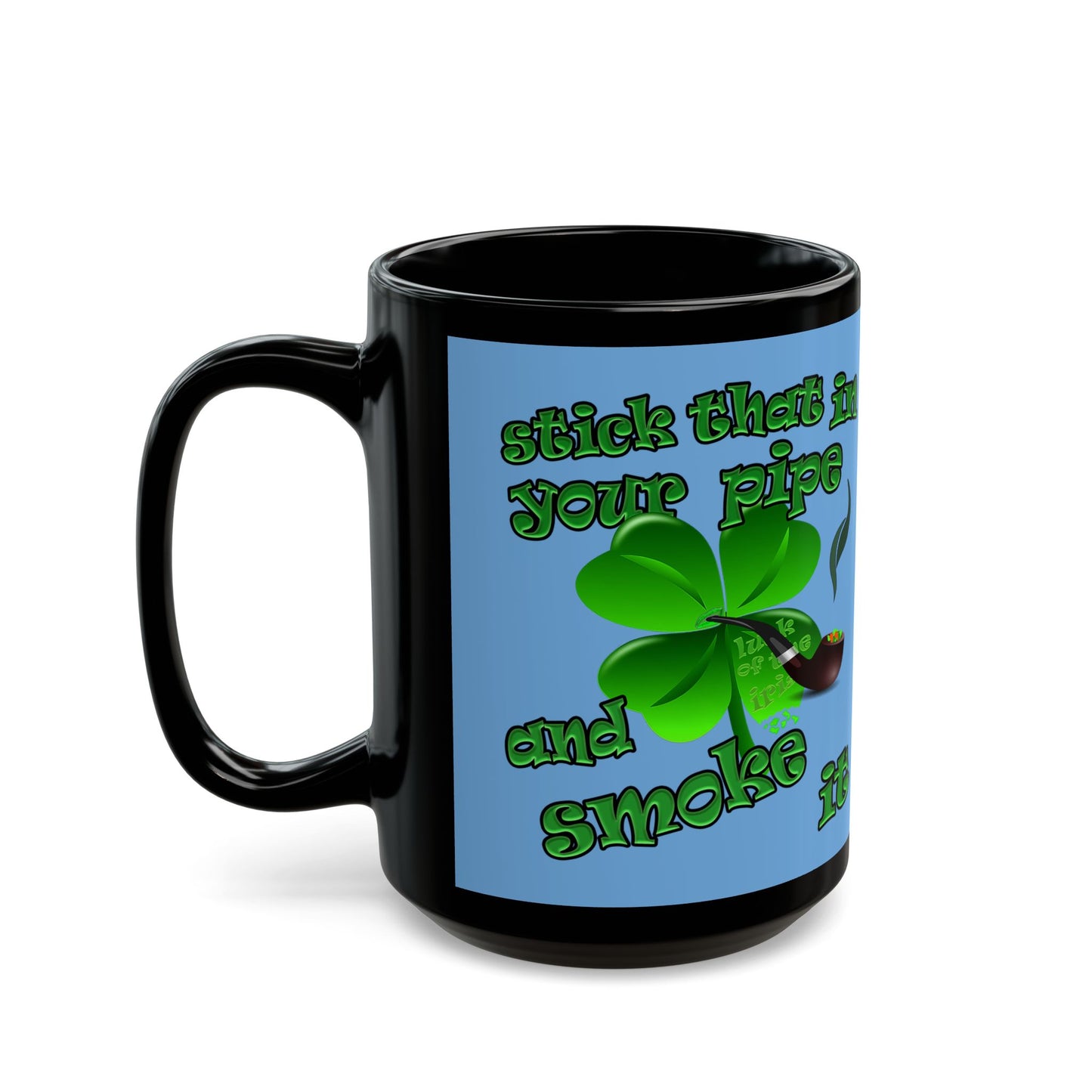 celtics logo - Black Mug (light blue)