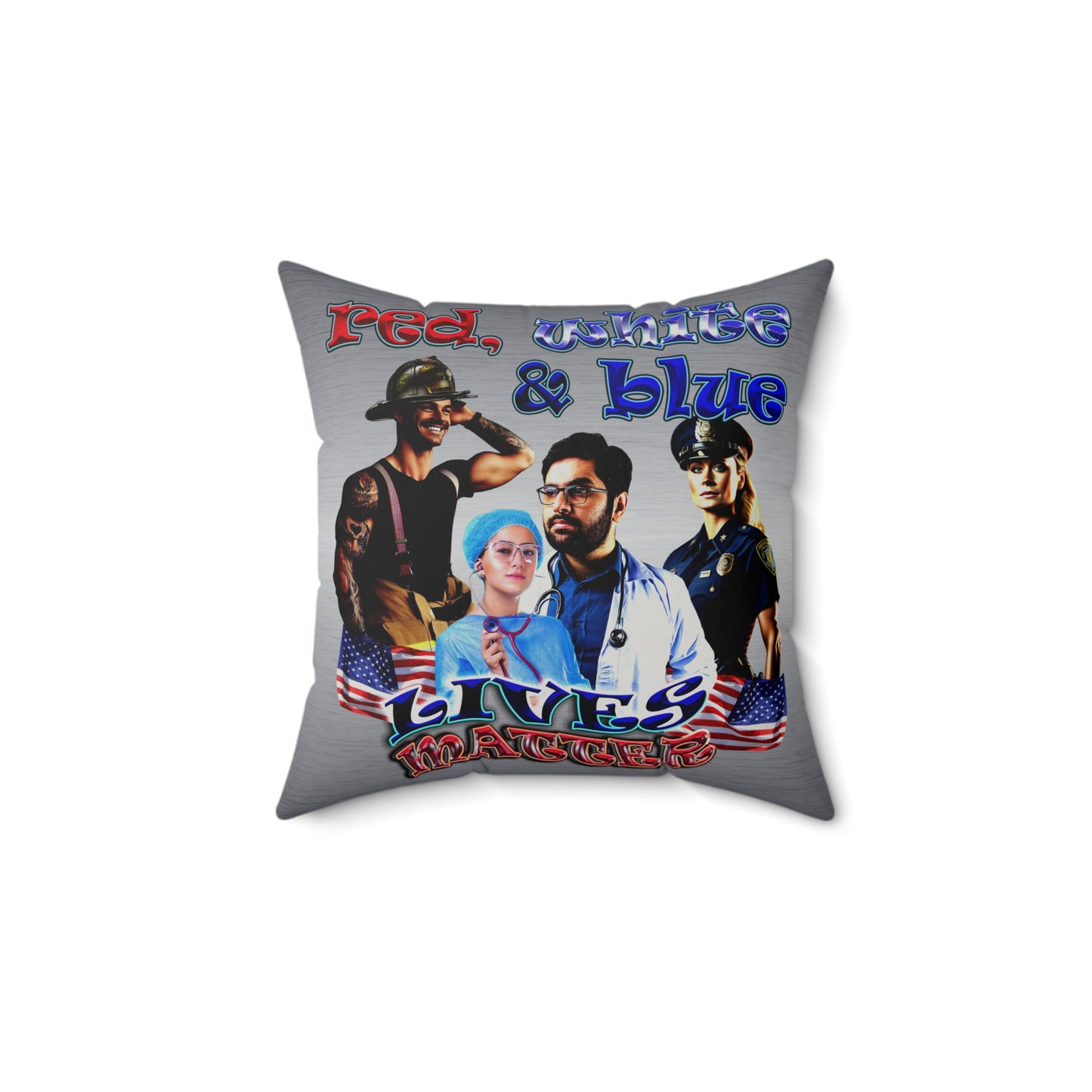 rw&b lives matter - Faux Suede Square Pillow - (brushed nickel)
