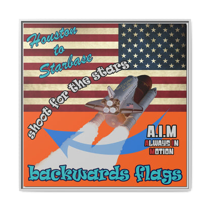 shoot for the stars - framed canvas art (orange)