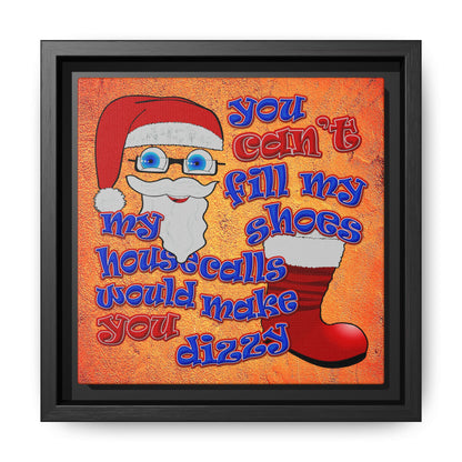 santa's shoes - framed canvas art (burnt orange)