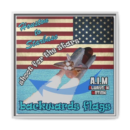 shoot for the stars - framed canvas art (faded blue)
