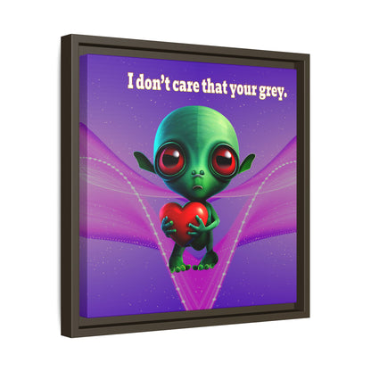 I don't care that your grey - framed canvas art (purple-pink wave)
