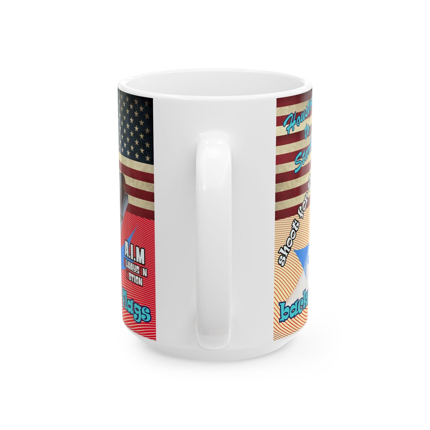 shoot for the stars - White Mug (yellow-orange wave)