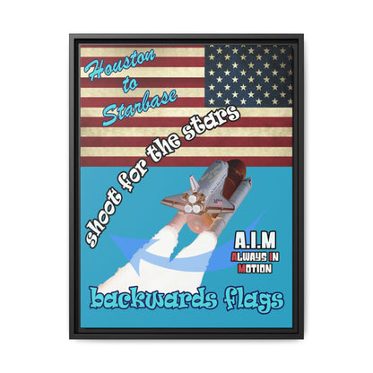 shoot for the stars - framed canvas art (turquoise)