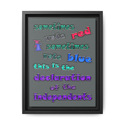 declaration of the independents - framed canvas art (dark grey)