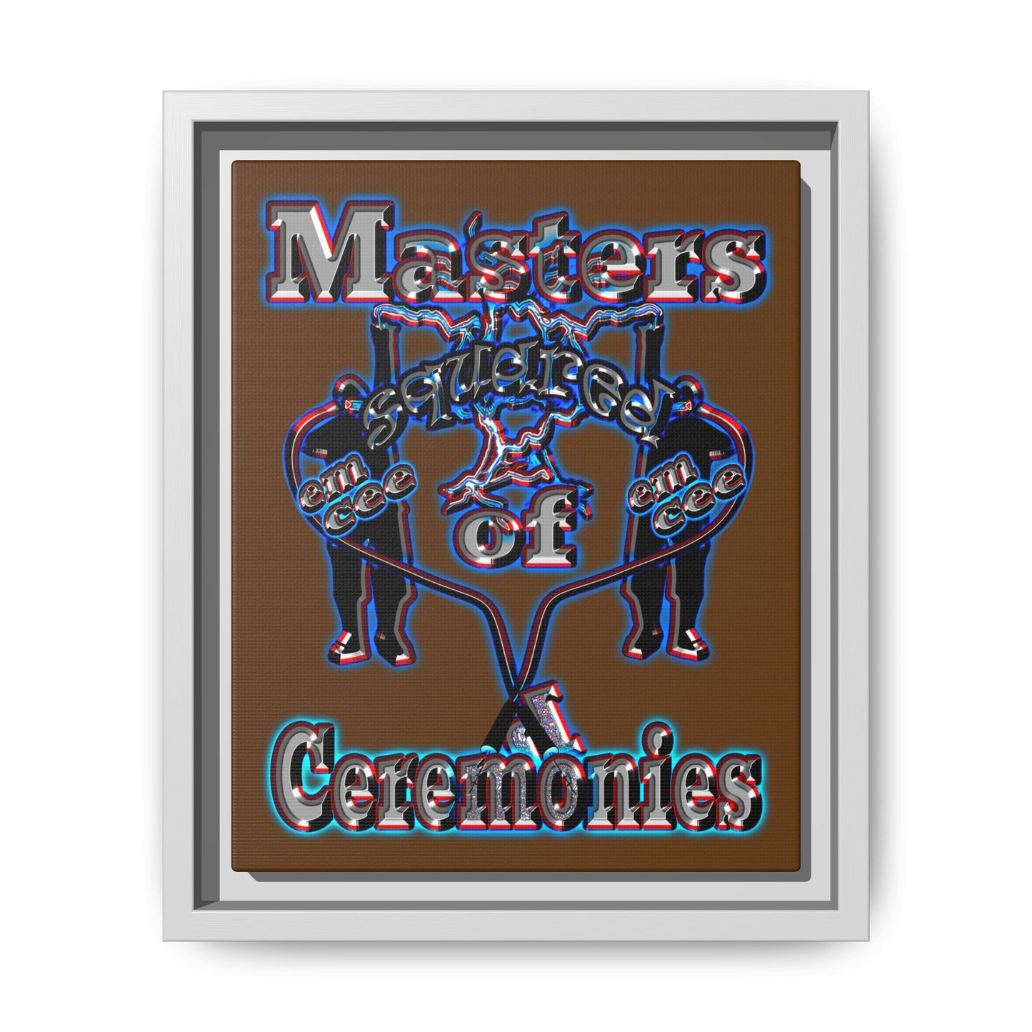 em cee squared - framed canvas art (brown)