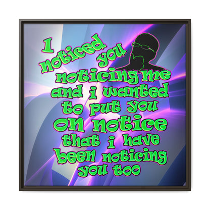 noticed you noticing - framed canvas art (grey-pink wave)