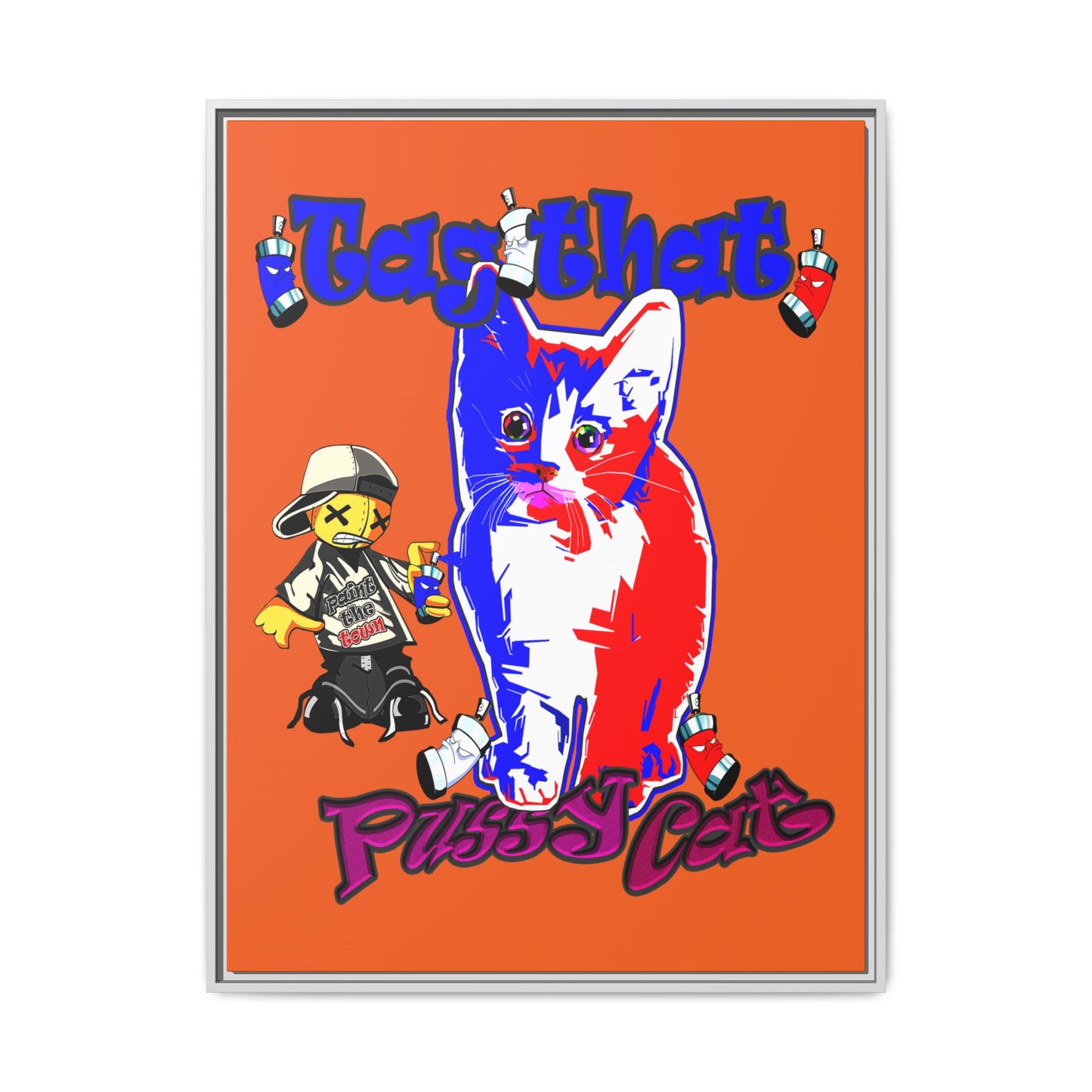 tag that - framed canvas art (orange)
