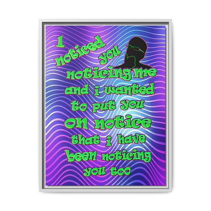 noticed you noticing - framed canvas art (purple wave)