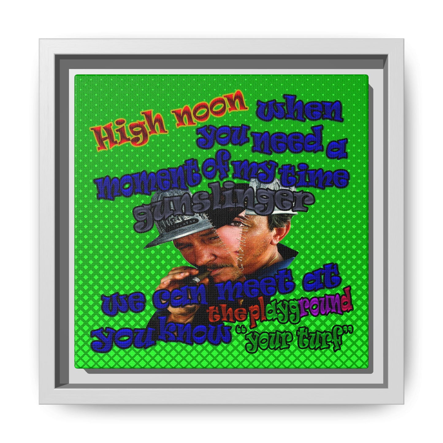 high noon - framed canvas art (logo green)