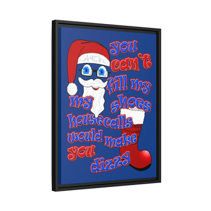 santa's shoes - framed canvas art (dark blue)