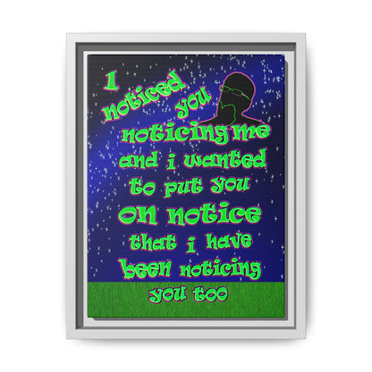 noticed you noticing - framed canvas art ('snoops' background)