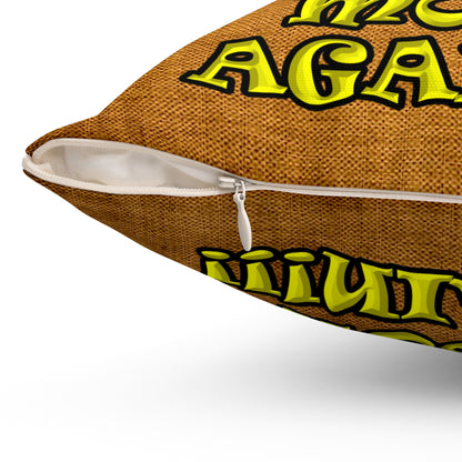 shoot the moon again - Spun Polyester Square Pillow - (dichromatic brown papyrus)