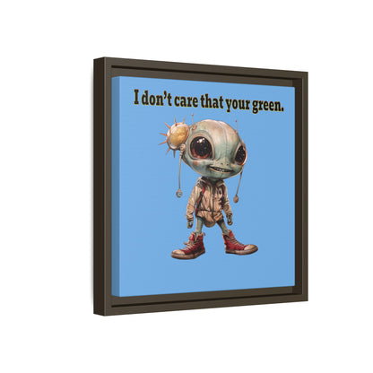 I don't care that your green - framed canvas art (light blue)