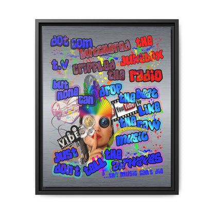 drop the beat - framed canvas art (brushed nickel)