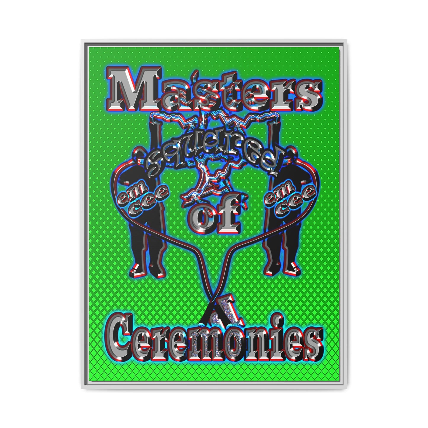 em cee squared - framed canvas art (logo green)