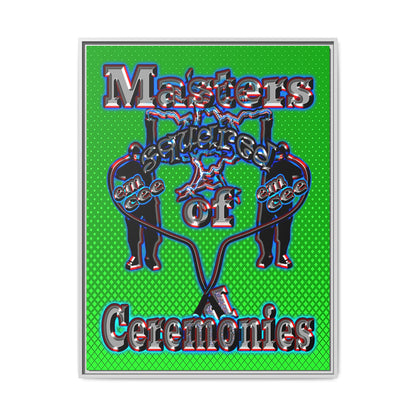 em cee squared - framed canvas art (logo green)