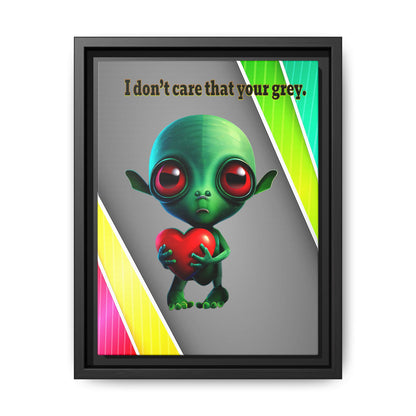 I don't care that your grey - framed canvas art (rainbow split)