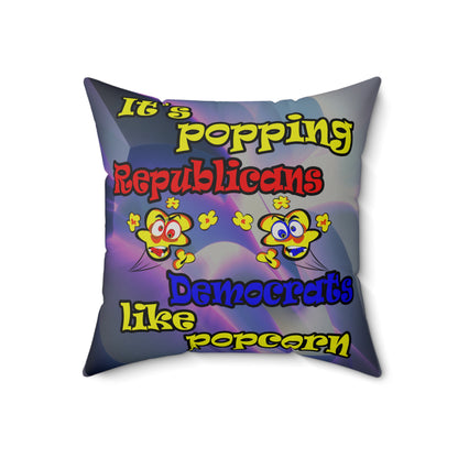 popping like popcorn - Faux Suede Square Pillow - (grey-pink wave)
