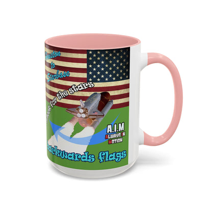 shoot for the stars - Accent Mug (green)
