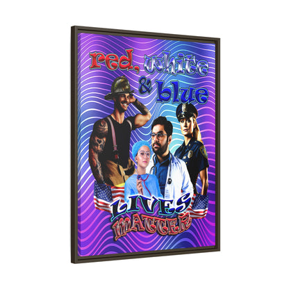 rw&b lives matter - framed canvas art (purple wave)