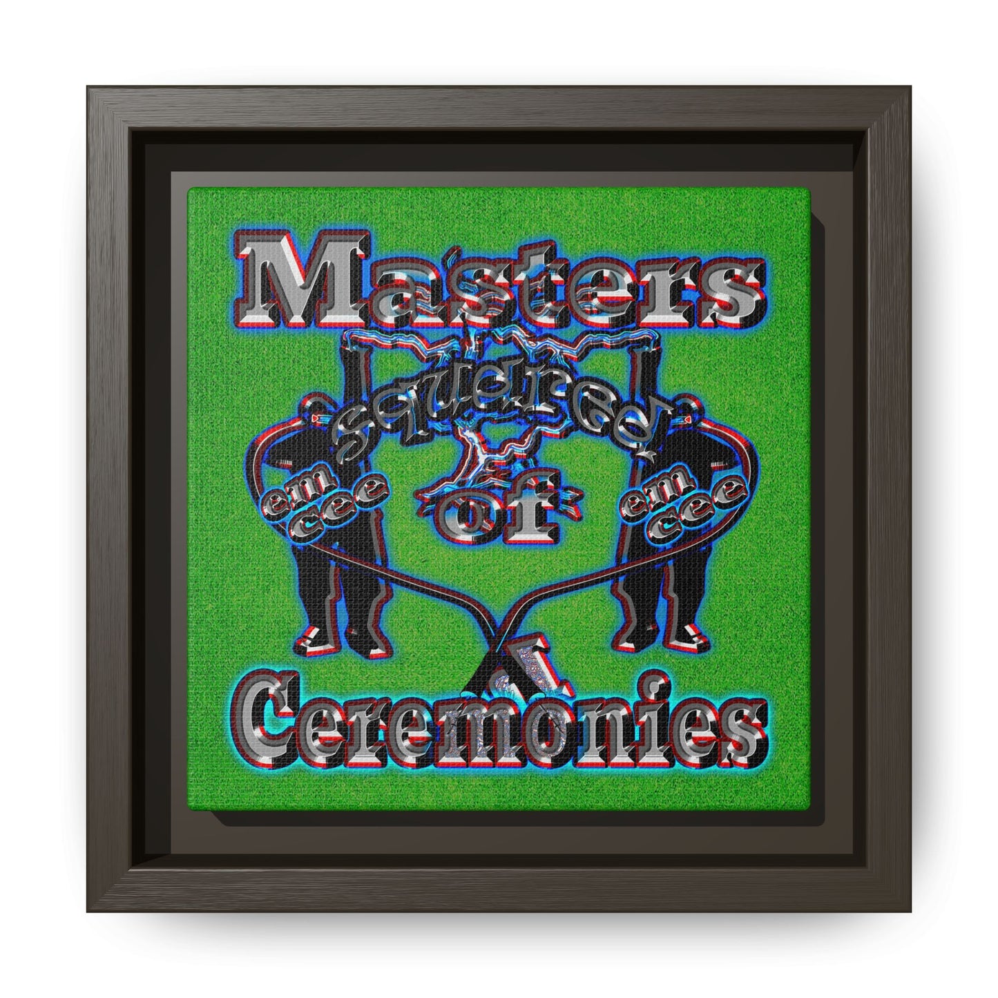 em cee squared - framed canvas art (green turf)