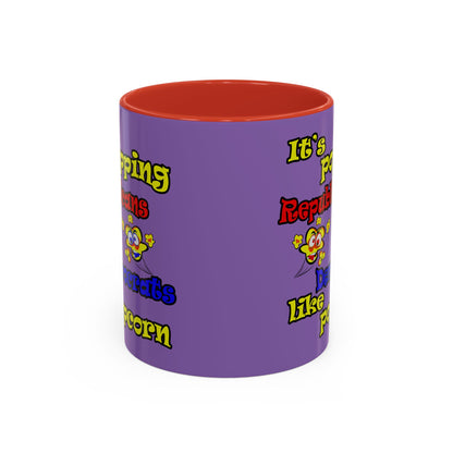 popping like popcorn - Accent Mug (light purple)
