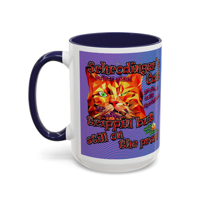 schrodinger's cat - Accent Mug (light blue-purple wave)