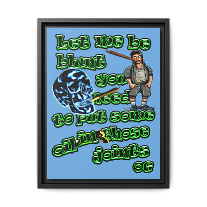 og - framed canvas art (light blue)