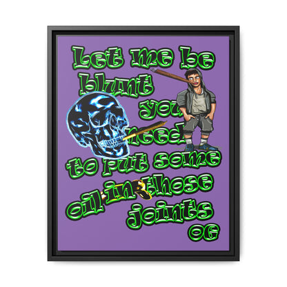 og - framed canvas art (light purple)