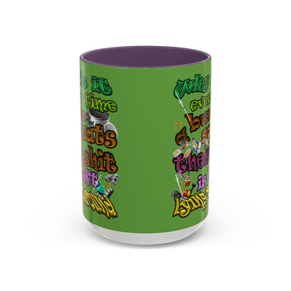 the bum's shit - Accent Mug (green)