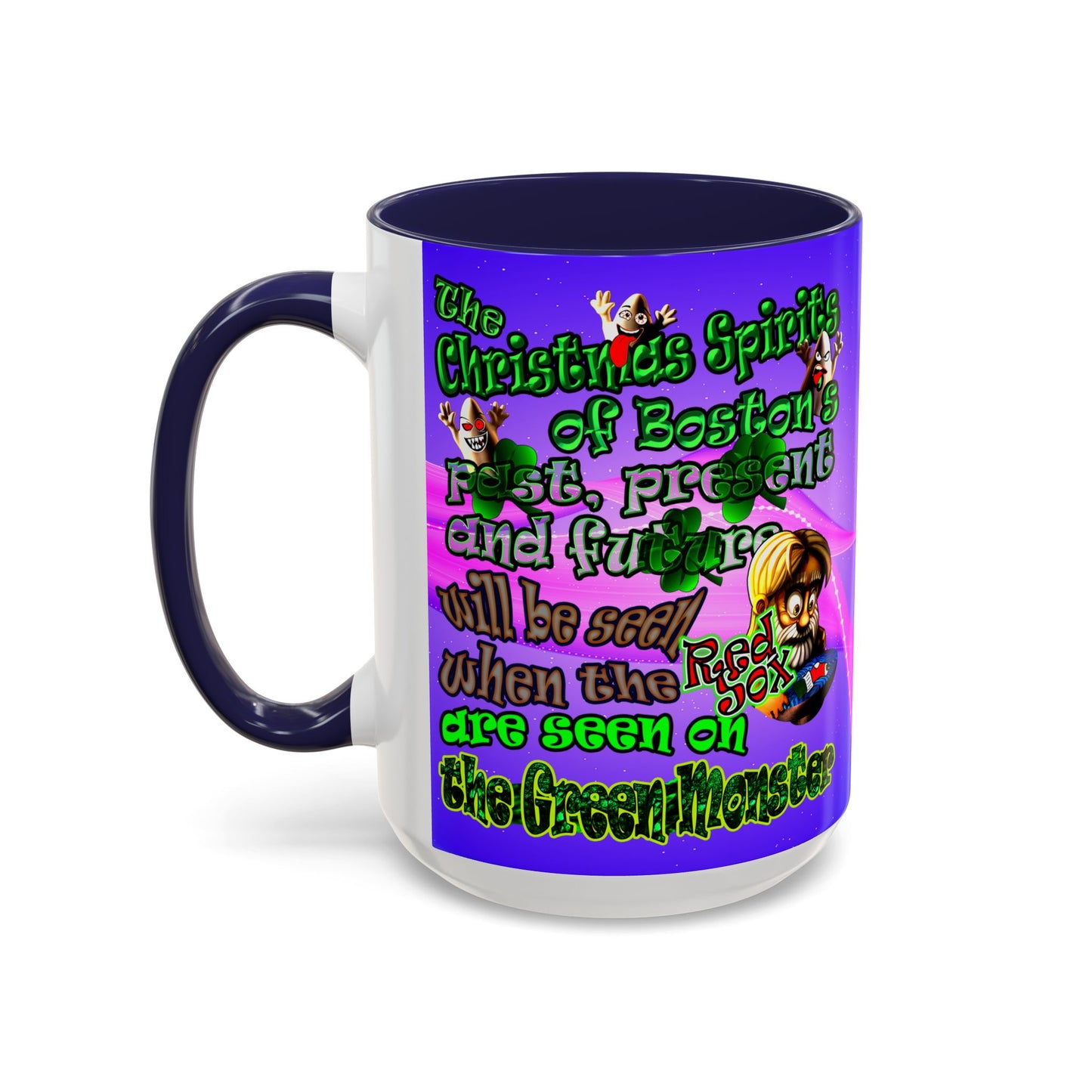 christmas spirits of boston - Accent Mug (purple-pink wave)