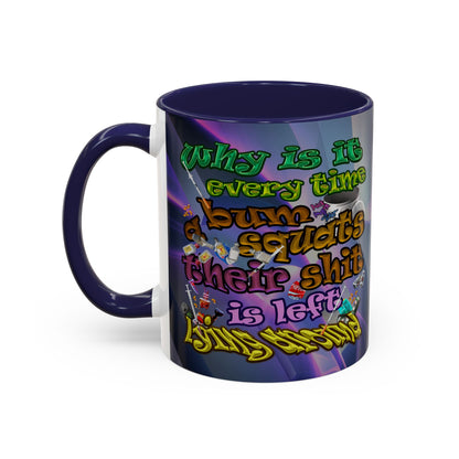 the bum's shit - Accent Mug (grey-pink wave)