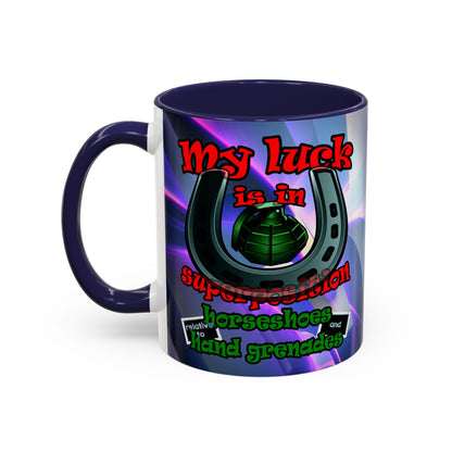 my luck - Accent Mug (grey-pink wave)