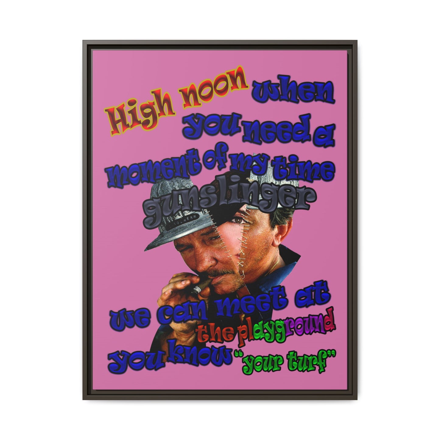 high noon - framed canvas art (light pink)