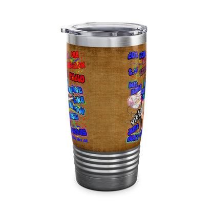drop the beat - Ringneck Tumbler, 20oz  (brown papyrus)