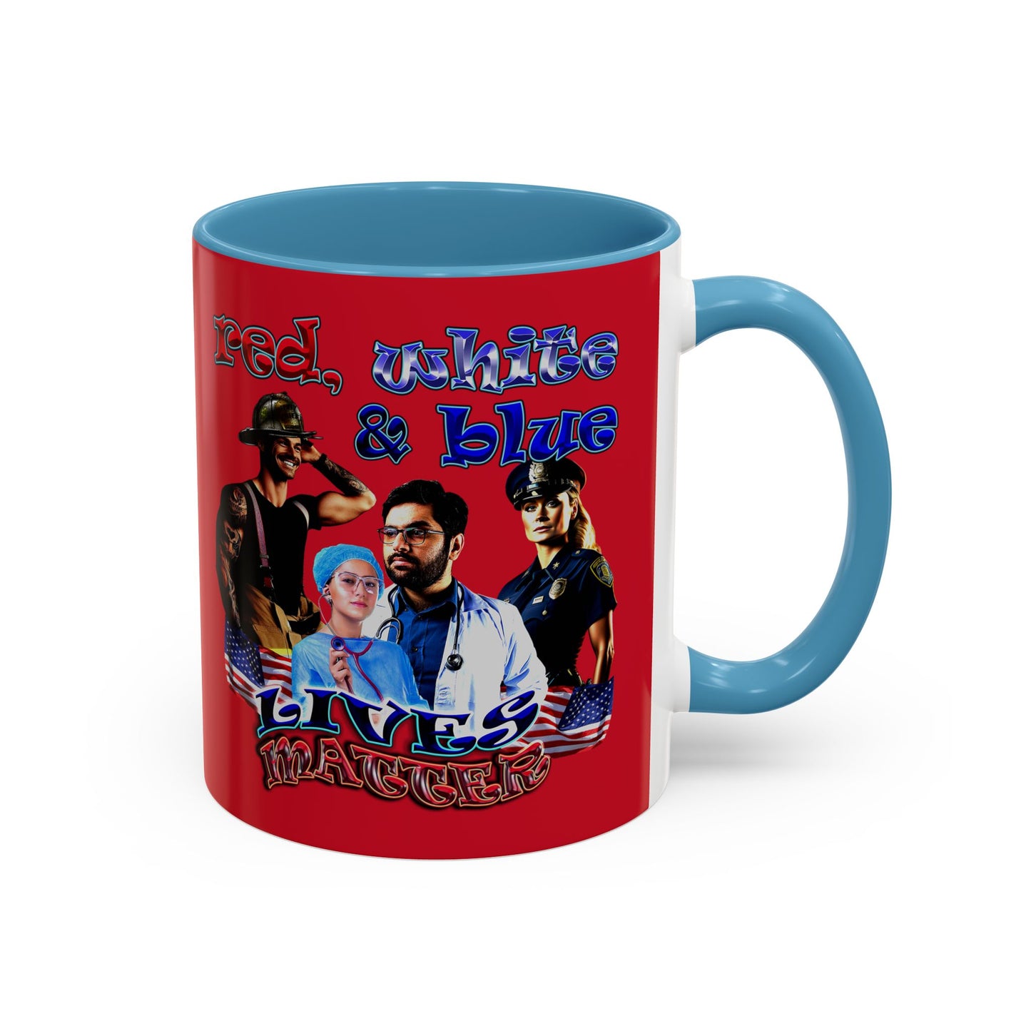 rw&b lives matter - Accent Mug (dark red)