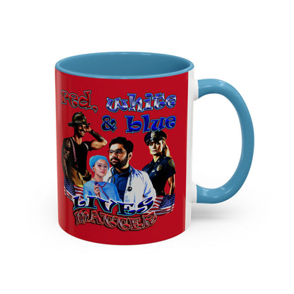 rw&b lives matter - Accent Mug (dark red)