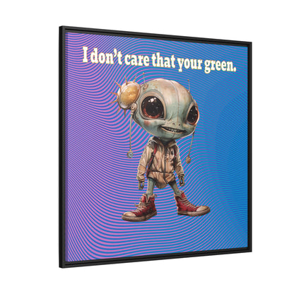 I don't care that your green - framed canvas art (light blue-purple wave)