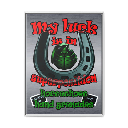 my luck - framed canvas art (brushed nickel)